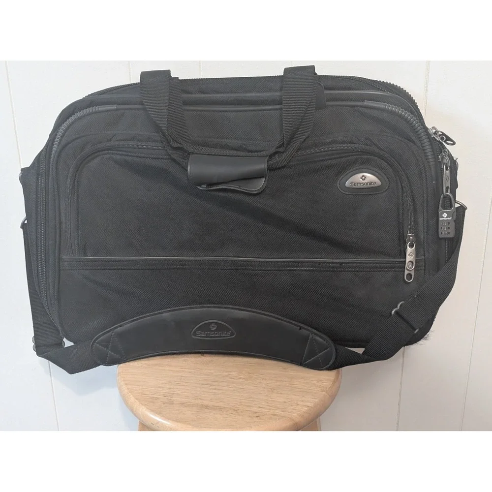 Samsonite Black Ballistic Nylon Many-Compartment Travel Tote Carry-On 18